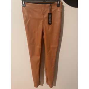 Brown Faux Leather Leggings